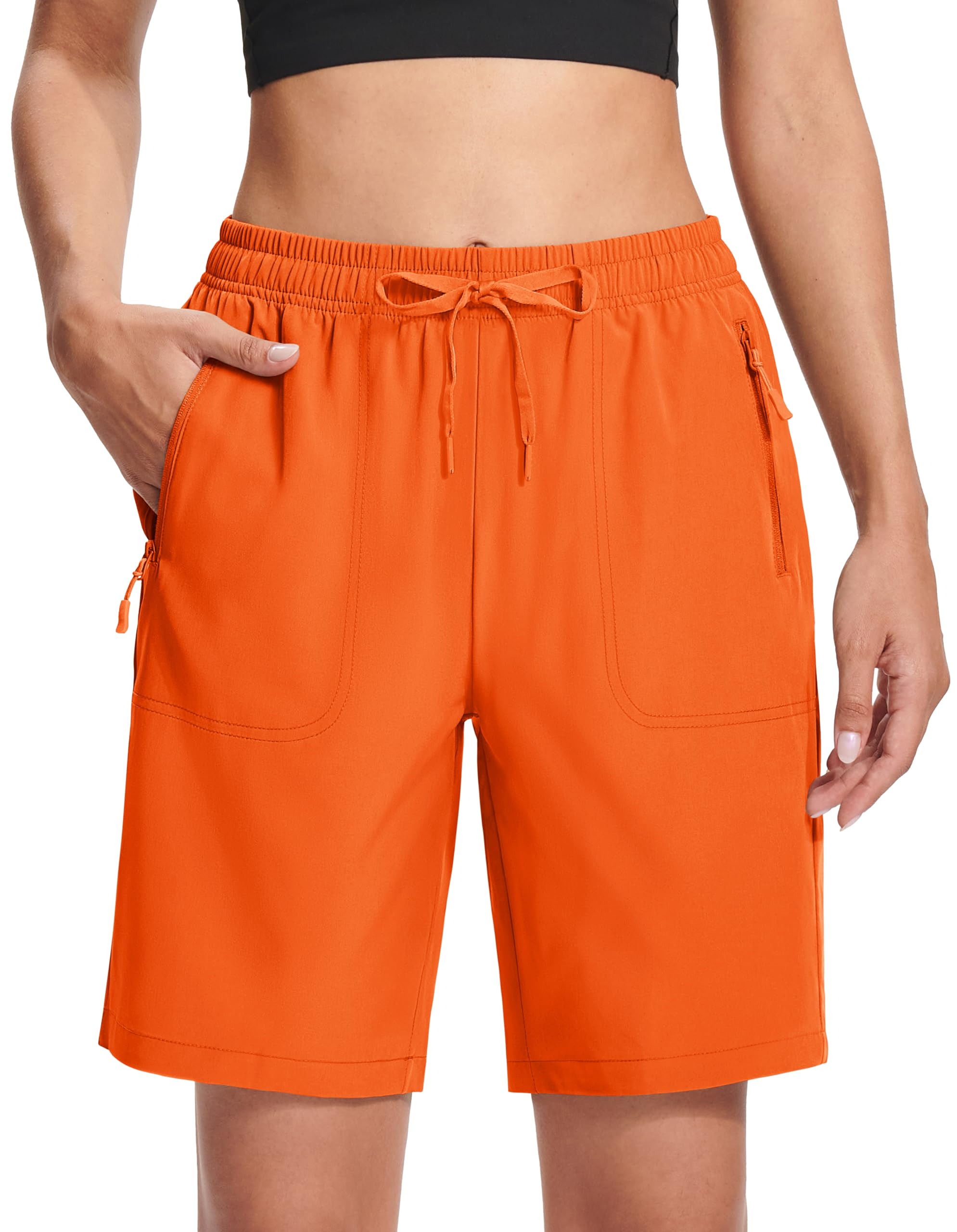 MAGCOMSEN Hiking Shorts Women Orange Quick Dry