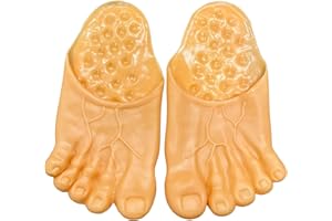 VAULTED SKULLS & CO Rubber Bare Feet | Barefoot Giant Shoes | Caveman Feet | Giant Feet Big Foot | Barefoot Slippers | Big Foot Costume Accessories | Soft Rubber | One Size Brown