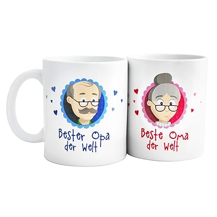 Geschenk beste Oma – Geschenk bester Opa * beste Oma der Welt Tasse/bester Opa der Welt Tasse * beste Oma bester Opa Tassen m