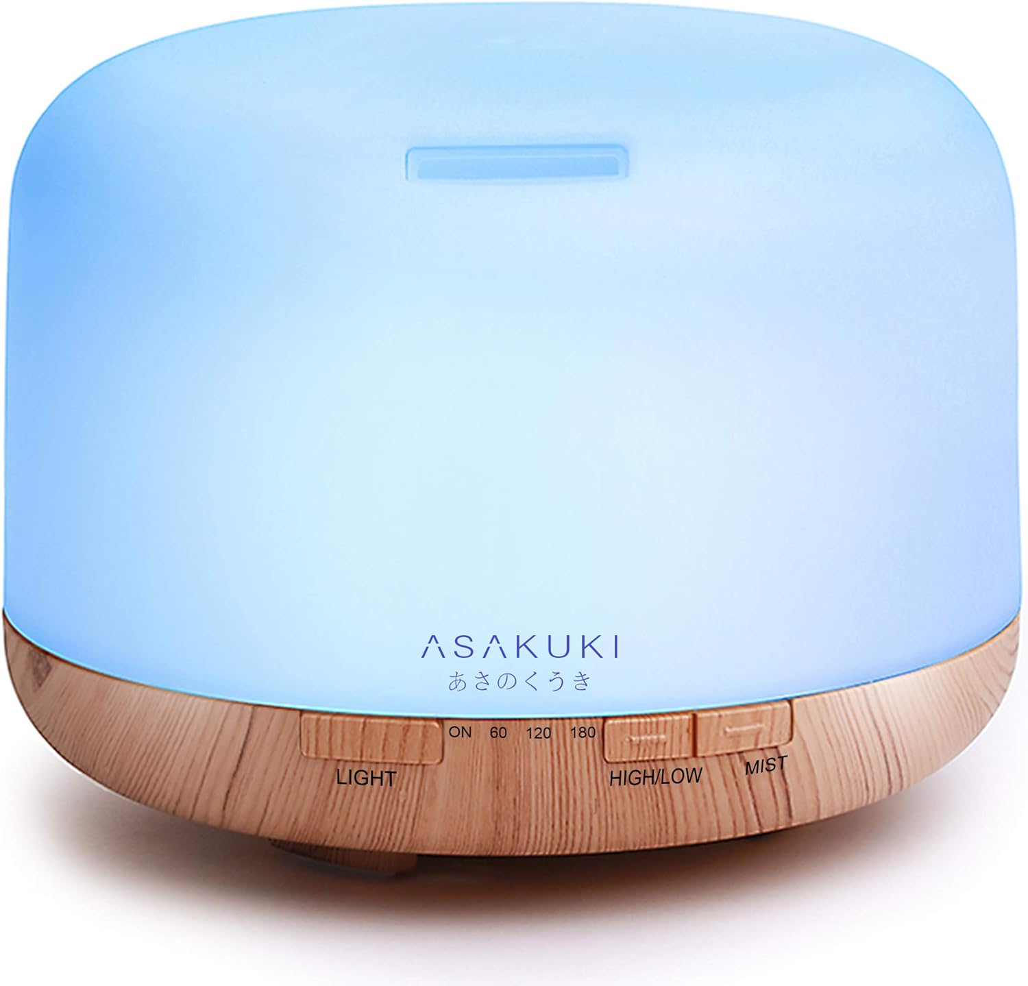 ASAKUKI 500ml Essential Oil Diffuser, 5 in 1 Ultrasonic Aromatherapy