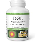 Natural Factors DGL Licorice 400 mg Digestive Support*, 90 Chewable Tablets | Digestive Support Supplement with Licorice Root Extract, Supports Stomach Lining &amp; Health*, Non-GMO &amp; Gluten-Free