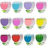 48 Pieces Spring Flowers Sticky Notes Tulips Florals Notes Pads Self-Adhesive Cute Flowers Sticky Memo Notes for Spring School Office Home Supplies Students Teachers Present