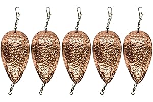 KOKOPROS Kokanee Salmon Jet Dodgers & Spring Hammered Jet Dodger 4 to 4.5 Inch – Steel Plated Metal Fishing Lures – 5-Pack Sets for Salmon & Trout