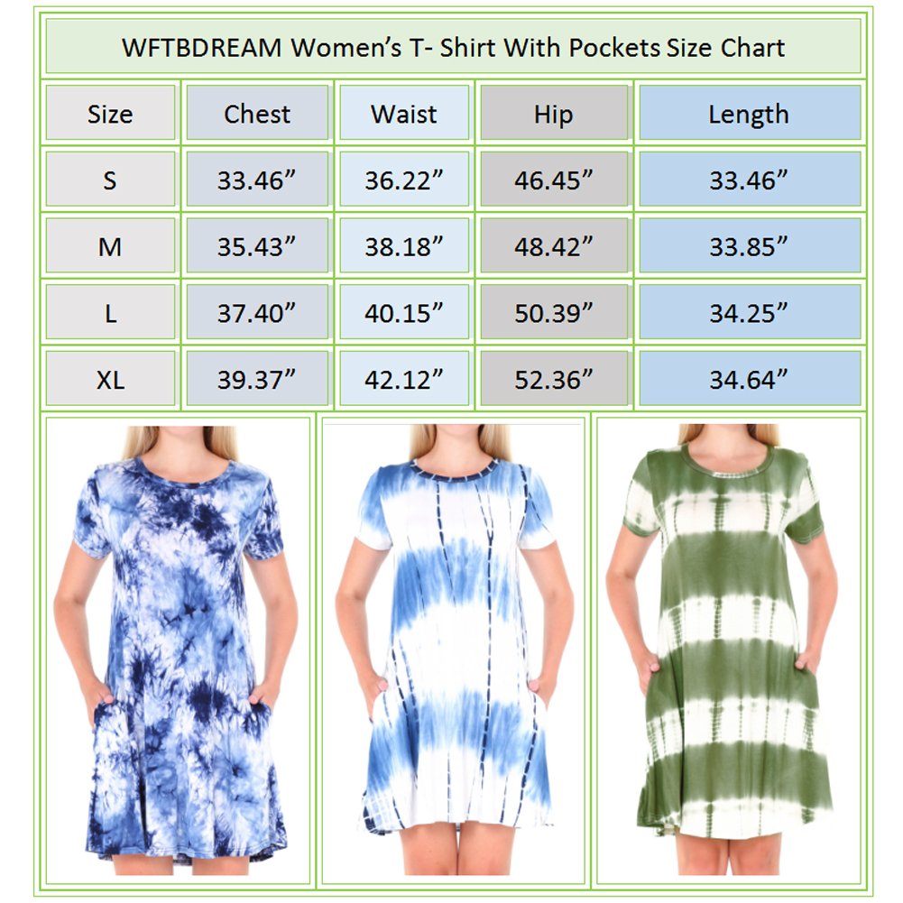 Women\'s Ombre Swing Dress Short Sleeve Tie Dye Dress with Pockets Black M