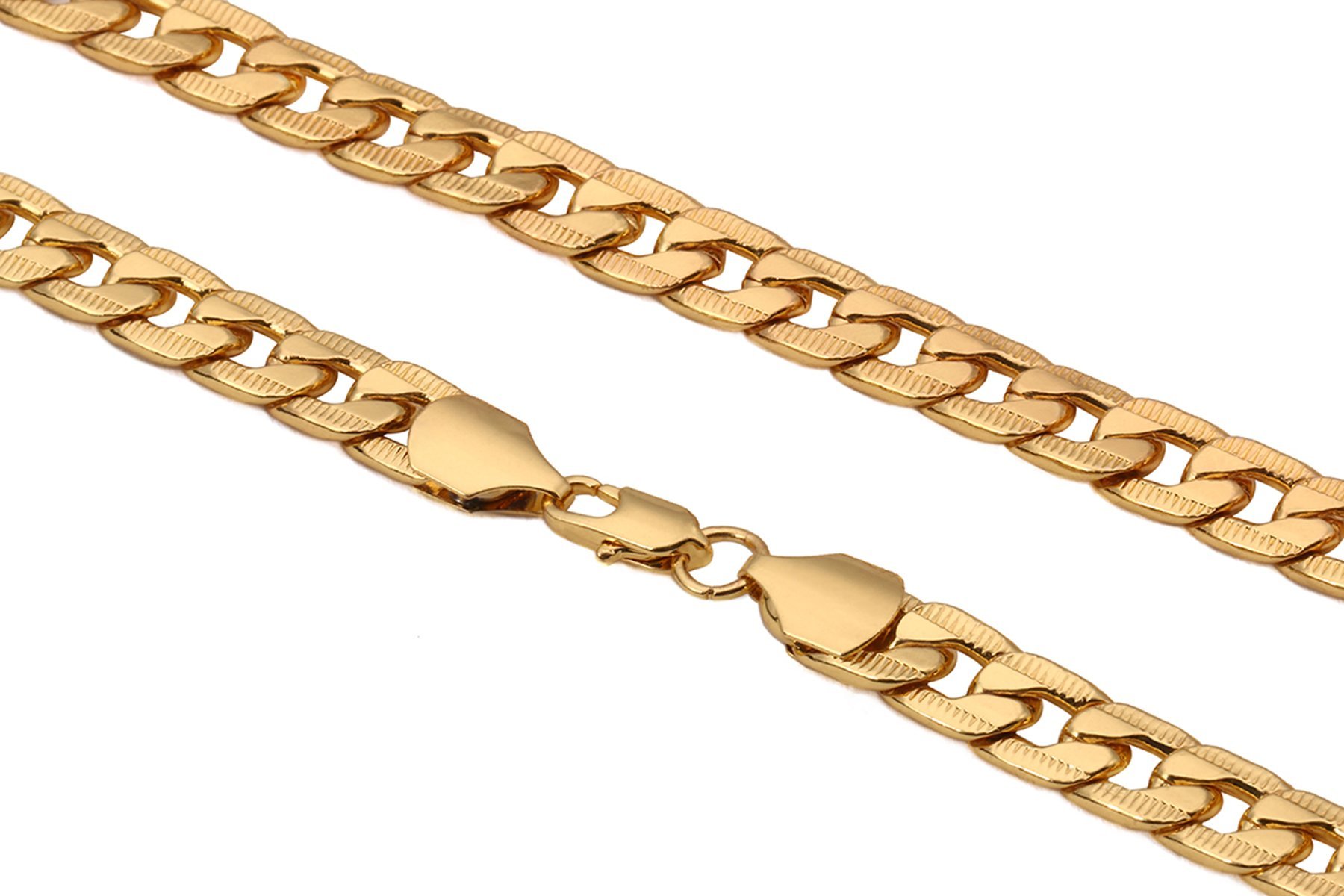 anmao 8MM Wide 4 Sizes 24K Gold Plated 