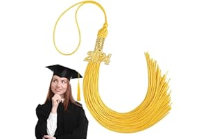 QIYEYEYE 2024 Graduation Tassels,9" Long Gold Charms For Grad Caps Decorations Class Of 2024 Tassel Ceremonies Accessories For Preschool Kindergarten High School College Bachelor Gown Master Doctoral Graduates