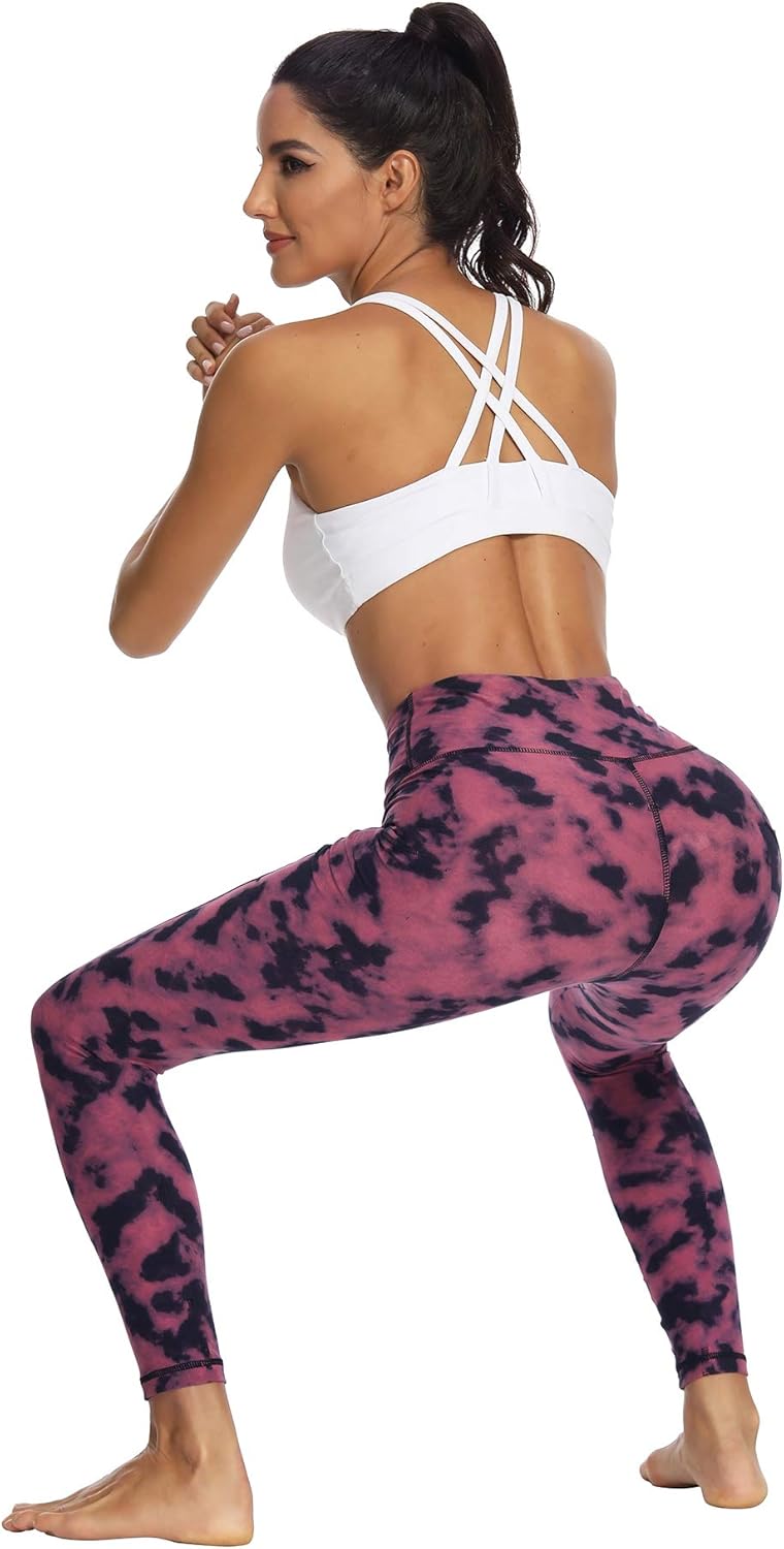 CAMPSNAIL High Waisted Leggings for Women - Soft Slim Tummy Control Printed Pants for Running Cycling Yoga : Clothing