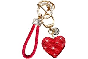TX-INNO AUTO Crystal Keychain for Women with Sparkly Rhinestones Heart Shape, Pretty Key Chains for Women Girls Gifts