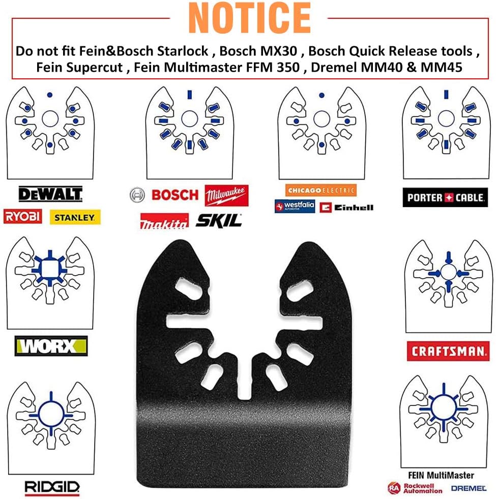 28 Pcs Oscillating Saw Blades Set Universal Metal Wood Multi Tool Blades Quick Release Multitool Accessories for Bosch DeWalt Fein Craftsman Ridgid Ryobi Makita Milwaukee - Image 3