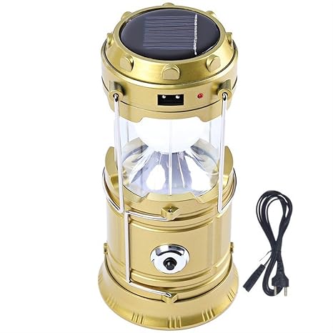 7Clouds 6 +1 LED Solar Power Camping Lantern Light Rechargeable Collapsible Night Light Outdoor Travel Hiking Flashlight