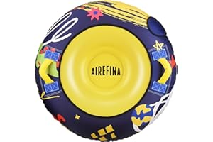Airefina 47"/39" Inflatable Heavy Duty Snow Tube with Fabric Cover, Inflatable Snow Sled, Thickened Double Bottom with Nylon Handles, Cold Resistance PVC Toboggan Winter Outdoor Skiing