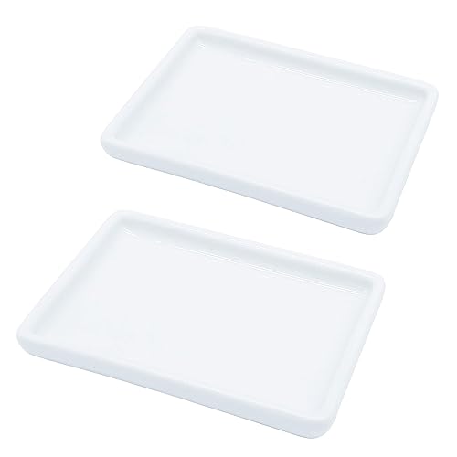 lofekea 2 Pack Ceramic Soap Dish Porcelain Soap Holder for Bathroom and Shower