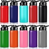 Gabotrie 10 Pcs Aluminum Water Bottles Bulk, Multicolor Outdoor Sports Water Bottles, 17 oz Reusable Aluminum Bottles, Lightweight Sports Bottle with Snap Lids for Hiking Gym Travel Fishing Cycling