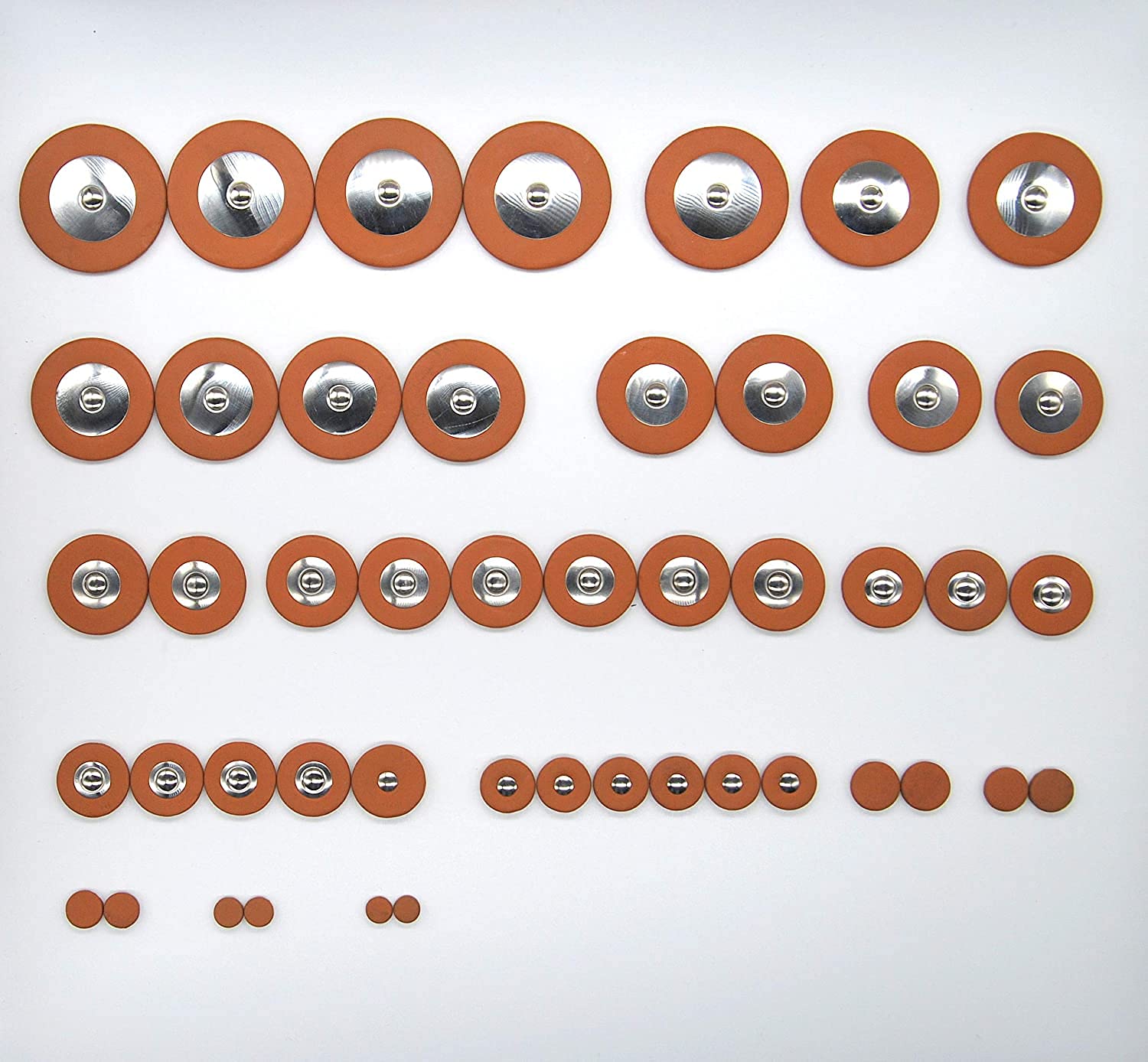 47 Saxophone Pads for Alto Saxophone - Universal Set - Metal Resonators - Soundman® Leather Pads for Alto Saxophone Workshop Repairing pad set sax 47 pcs