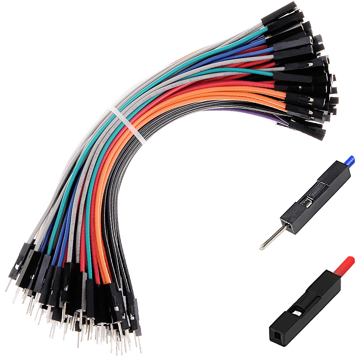 Breadboard Jumper Wires Cables 22AWG For Arduino Raspberry Pi Male Female, 20% MORE Red and Black Jumpers Wires, Square Head 0.1'' 10 Colors Total 120-Pack (15CM, M/F)