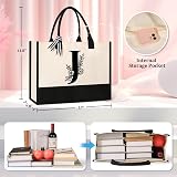 Tecanne Personalized Initial Canvas Tote Bag 17x11.8x7.8 Natural Cotton view 4