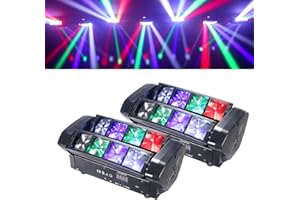 DJXFLI LED Mini Spider Moving Head Light 8x5W Beam Stage Lights RGBW Sound Activated DMX-512 Control for DJ Party Bar Disco Show Wedding Event Stage Lighting