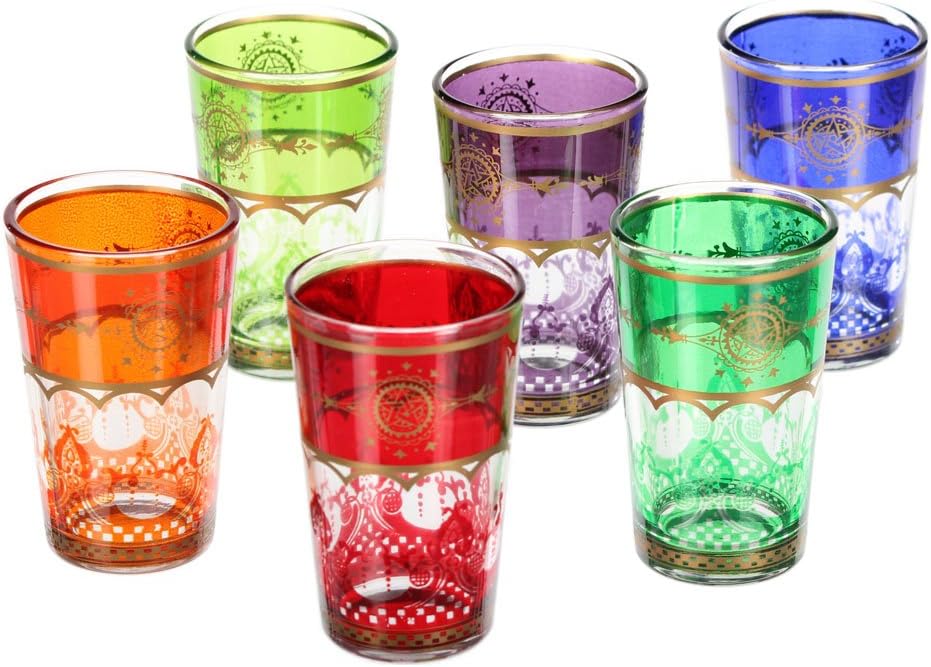 albena Marokko Galerie Tisu moroccan tea glasses set of 6 multicoloured