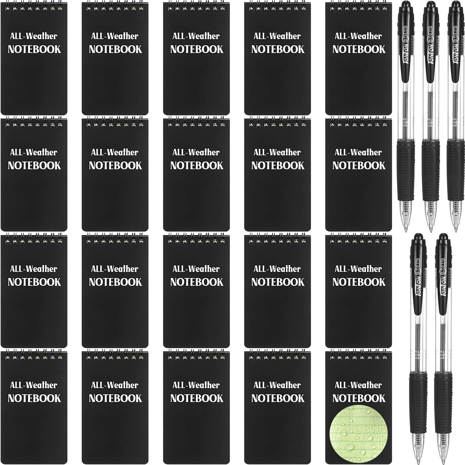 Chinco 20 Pcs All Weather Notepads Bulk 3 x 5