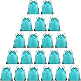 Grneric 20 Pieces Drawstring Backpack Bulk Cinch Sackpack Ployster Drawstring Bags for Gym Party Trip(Aqua)