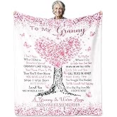 Ucuxuov Granny Gifts from Grandchildren Grandkids, Granny Birthday Gifts Blanket 60''x50'', Grannys Gift Ideas for Mothers Day for Grannys, to My Grandma Throw Blanket, Grandma Present