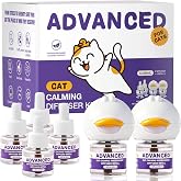 Cat Calming Diffuser Kit with 2 Diffusers &amp; 4 Refills (48mL Each), Cat Pheromones Calming Diffuser for Cat Anxiety Relief, Stress Reduction &amp; Behavior Support, 30-Day Refills, Suitable for All Cats