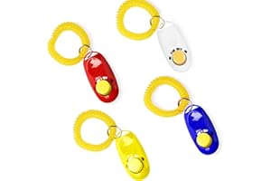 MERIC CoCoo Dog Training Clicker With Wrist Band, Puppy Training Made Easy with a Click, Get Solid Results Fast, Great For House Training And Jumping, Establish Positive Relationship with Your Pup, 4-Pack