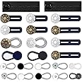 24 Pcs Extender Button Set, Flexible Adjustable Elastic Waist Extender Button, Invisible Collar Neck Extenders, No-Sew Extend Buttons for Women and Men's Pants Jeans Skirts Clothing Supplies