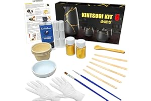 MUFUN Kintsugi Repair Kit, Repair Your Meaningful Pottery with KINTSUGI Gold Glue, Japanese KINTSUGI Ceramic Repair Starter Kit- an Practice Ceramic Cups Free for Kintsugi Beginner