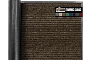Gorilla Grip Traffic Guard Door Mat, 47x35, Heavy Duty Welcome Mats, Commercial Office Space Doormat, Waterproof, Fade Resistant, Strong Rubber Backing, Low Profile, Shoe and Boot Scraper, Brown