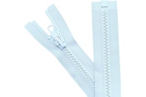 Sawoake 2PCS #5 6 Inch Separating Jacket Zippers for Sewing Coats Jacket Zipper Sky Blue Molded Plastic Zippers Bulk Tailor DIY Sewing Tools for Garment/Bags/Home Textile