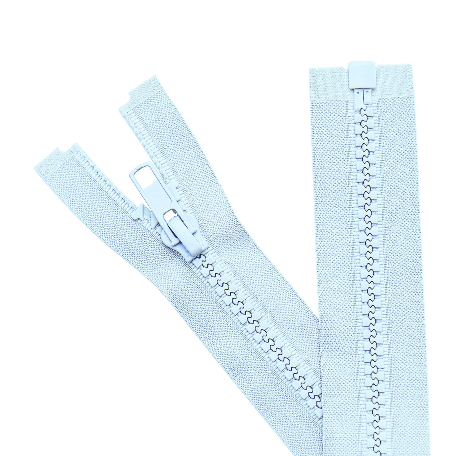 Sawoake 2PCS #5 14 Inch Separating Jacket Zippers for Sewing Coats Jacket Zipper Sky Blue Molded Plastic Zippers Bulk Tailor DIY Sewing Tools for Garment/Bags/Home Textile