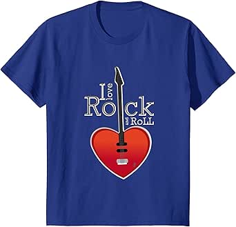 Amazon.com: I Love Rock and Roll Shirt Gift Guitar T-Shirt: Clothing