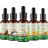 Stevia Intl - (Pack of 5) Stevia Coffee Cafe Bundle. Premium Stevia Drops with 5 Flavors. All Naturally Sweet, Non-Bitter, 0 Calorie, NON-GMO, Gluten-Free, Diabetic &amp; Keto Friendly (1oz)