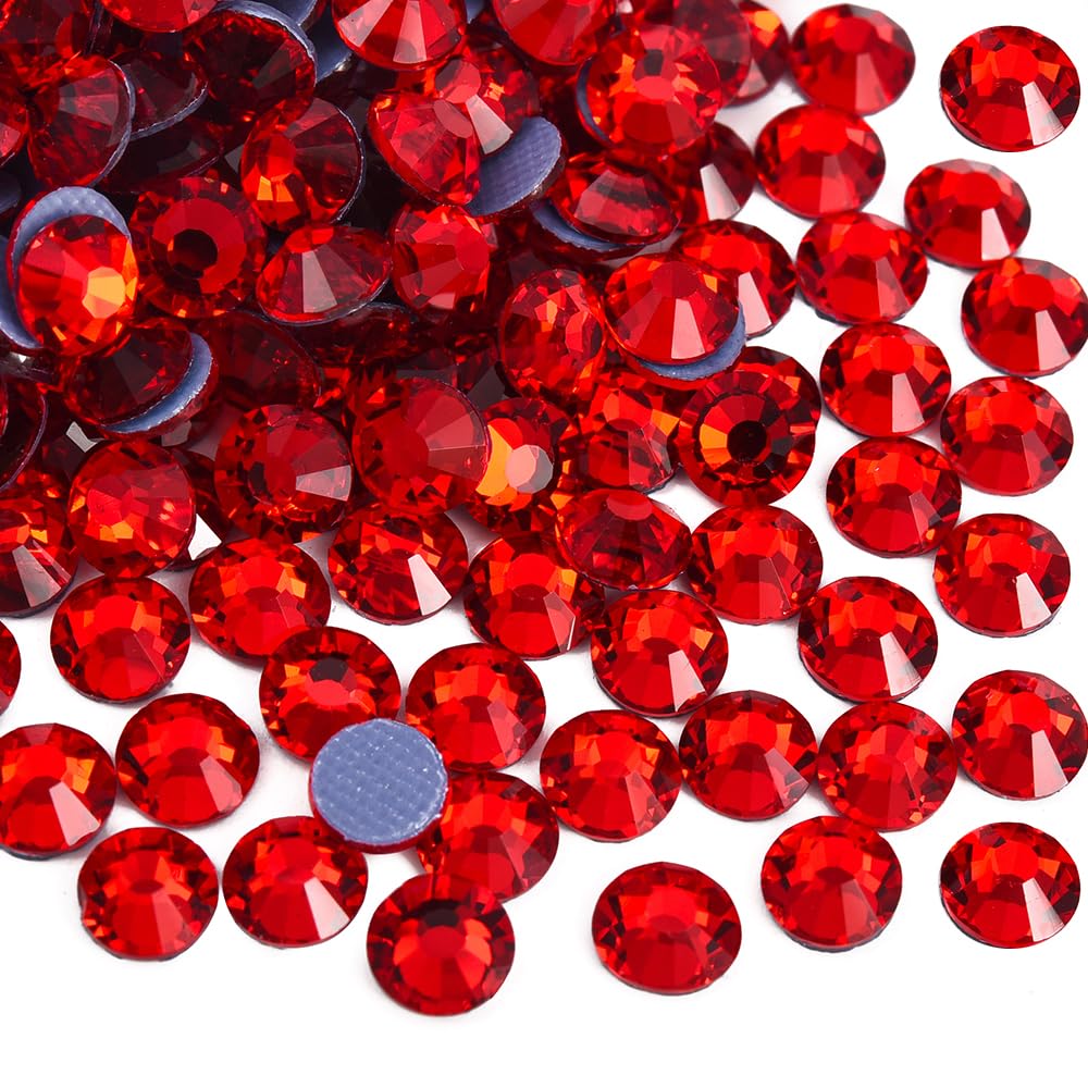 Blinginbox Hotfix Rhinestones, 1440 Pcs Crystal Hotfix Rhinestone Glass Rhinestones Round Crystal Gems Glass Stones for Clothes Shoes DIY Crafts Supplies(Lt.siam-SS20) — image 1