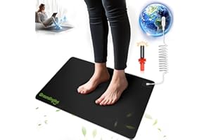 UMITHER Grounding Mat for Sleep, Energy, Pain Relief, Inflammation, Balance, Anti-Slip PU Leather Grounding Mattress with Grounding Cord, Conductive Carbon