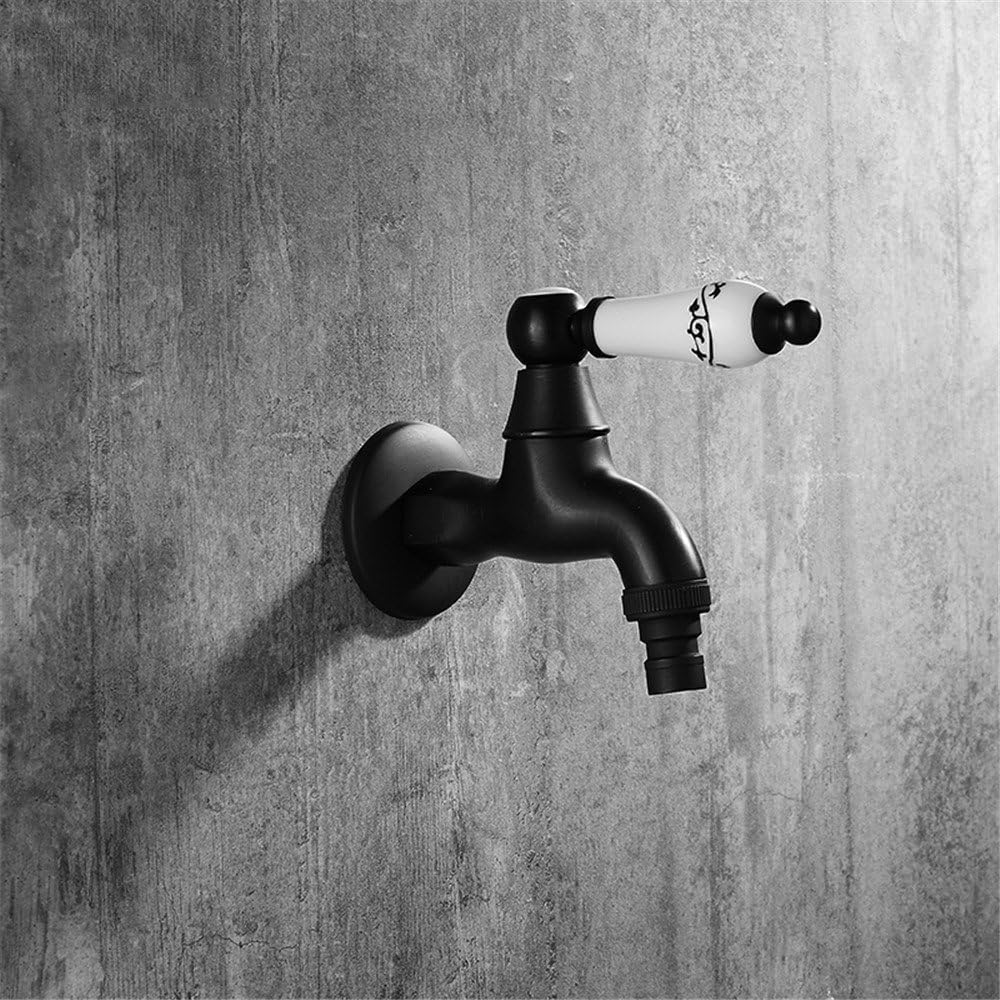 European-American/all copper/black/washing machine/faucet/single cold/4/Quick open/faucet/Gachang/thickening/antique/faucet, C short