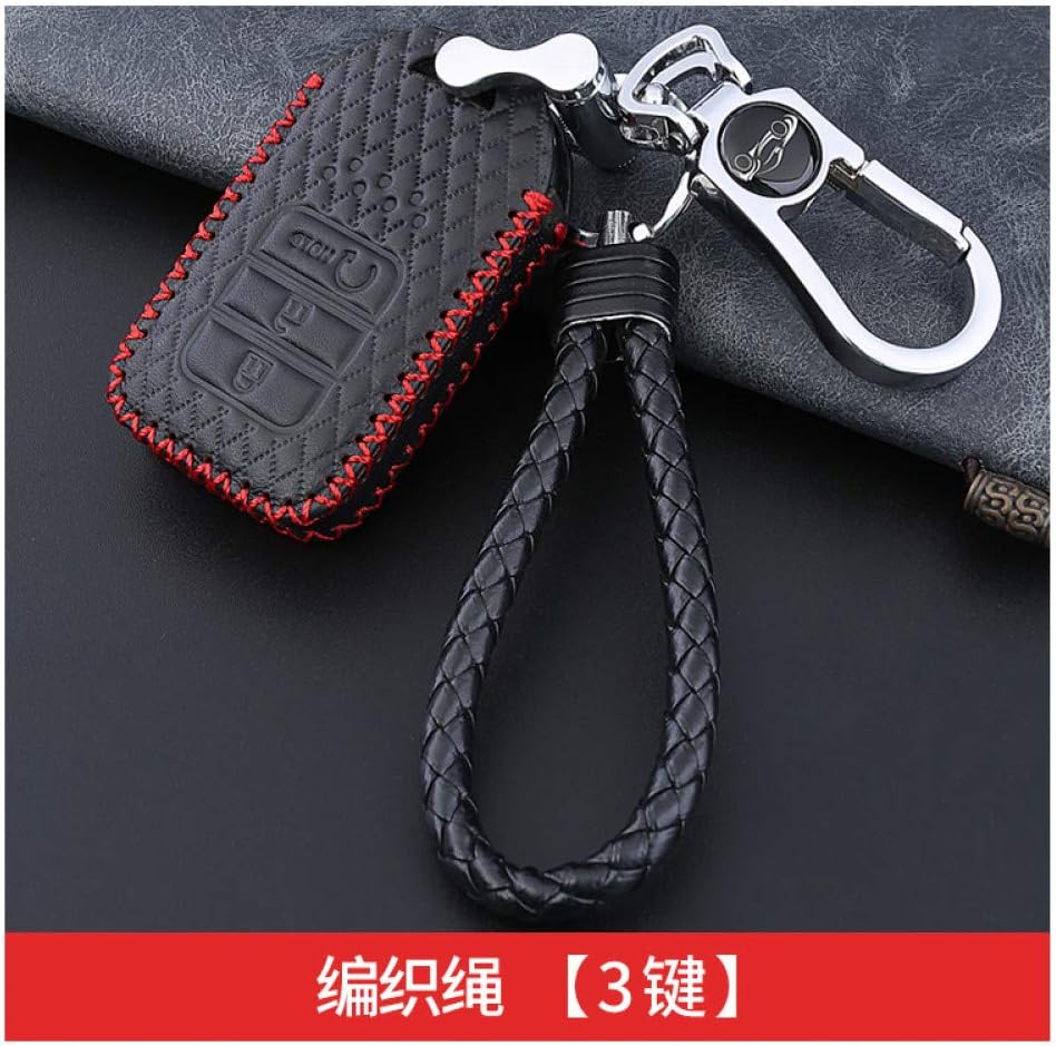 FHMMKL Top Layer Leather Car Key Case for Honda Civic Accord FIT XRV VEZEL CITY JAZZ CIVIC HRV Crider CRV EX EXL Pilot Ridgeline HR-V