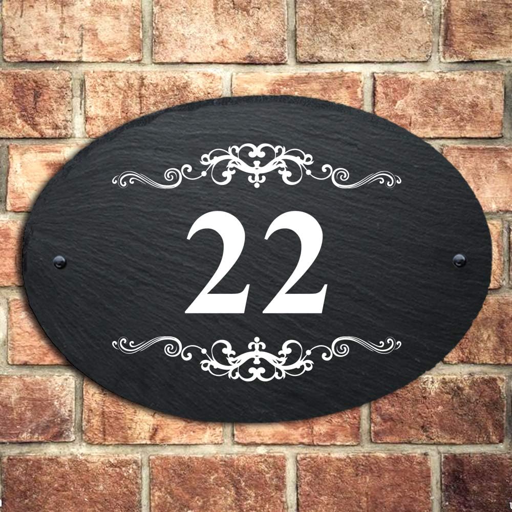 Personalised Natural Slate House Gate Sign Plaque Door Number