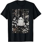 Cottagecore Ghost Swing Floral Aesthetic Halloween Spooky T-Shirt