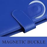 HAUTOCO PU Leather A6 Budget Binder Cover 6 Ring Notebook Folder Navy Blue view 6