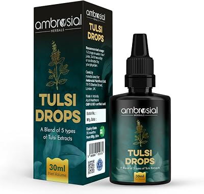 Ambrosial Tulsi Drops 30ml | Concentrated Holy Basil Extract | Immunity Boost