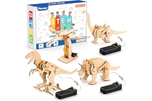 Poraxy 4 Pack Dinosaur Toys for Kids 8-12, STEM Kits, Toys for Ages 8-13, Wooden 3D Puzzle, Educational Science Building Projects Crafts, Birthday Gifts for Boys Girls 7 8 9 10 11 12 13 Years Old