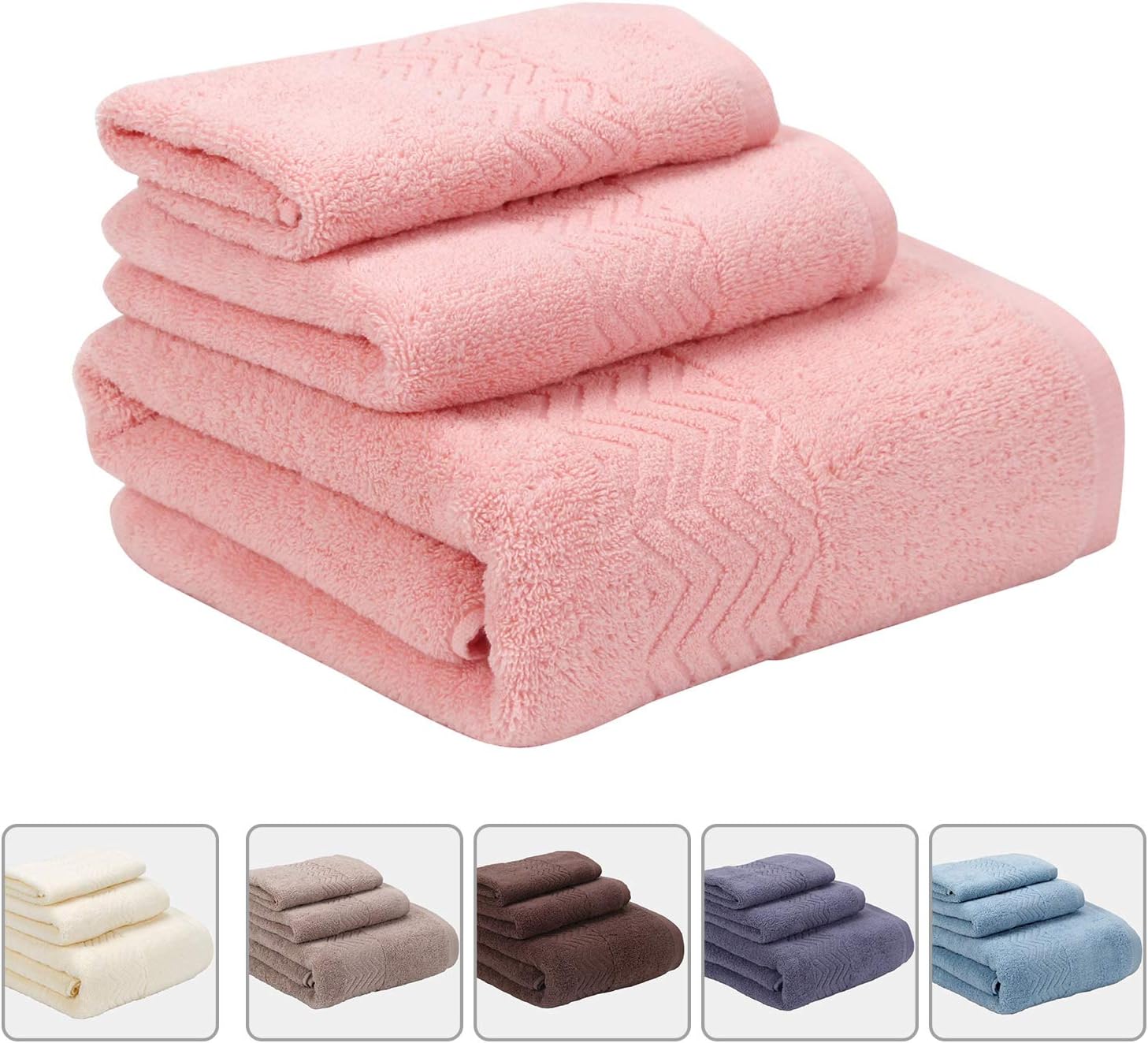 thumbnail image 2 of 100% Cotton Soft Bath Towels – Absorbent & Modern – 33x72cm Or 70x140cm – Green/Grey (Adult Size) 2 of 3