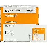 Webcol&trade; Alcohol Prep Pads, Medium, 2 Ply, 1 Carton of 200 Pads