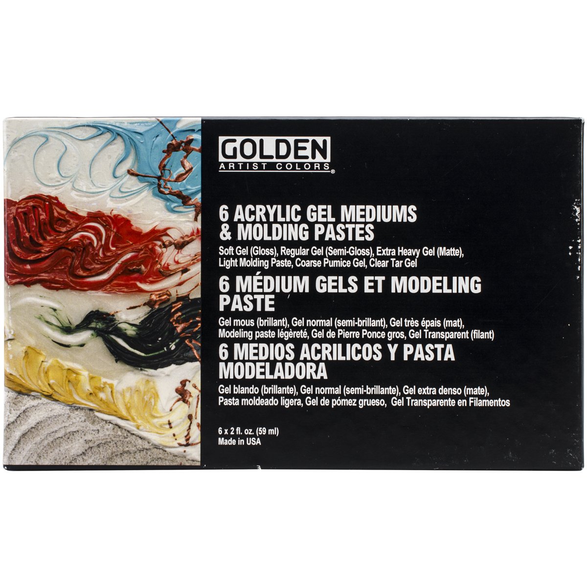 Pro-Art Golden Introductory Acrylic Gel Mediums and Molding Paste Set