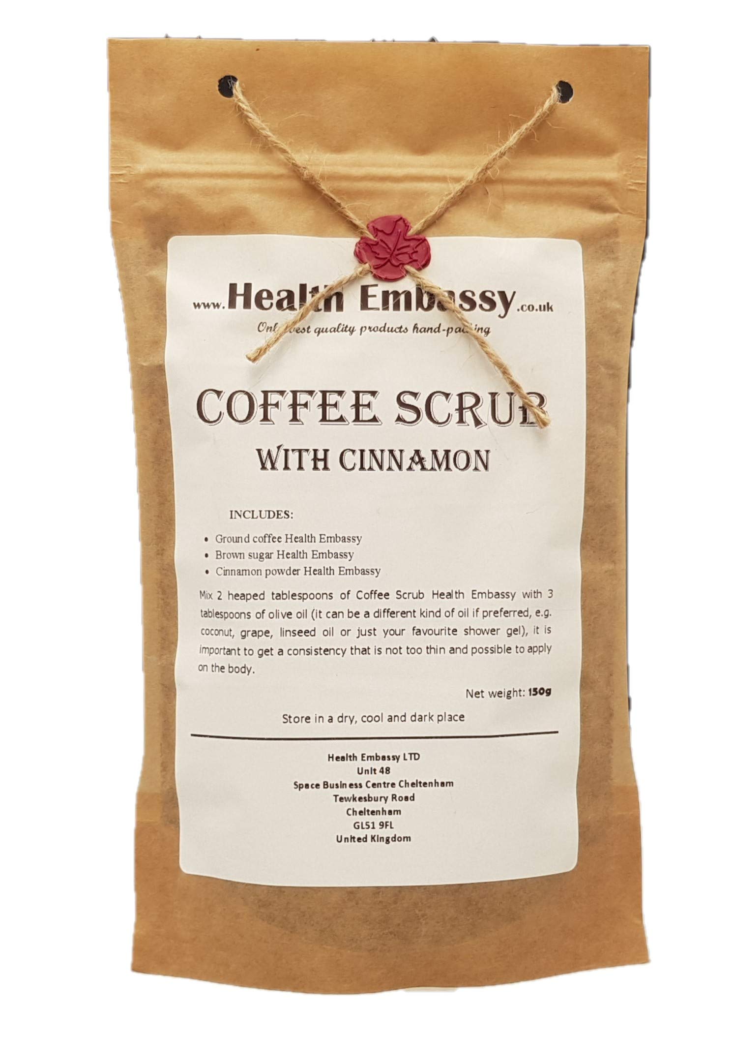 Coffee Scrub with Cinnamon - Health Embassy 100% Natural (150g)