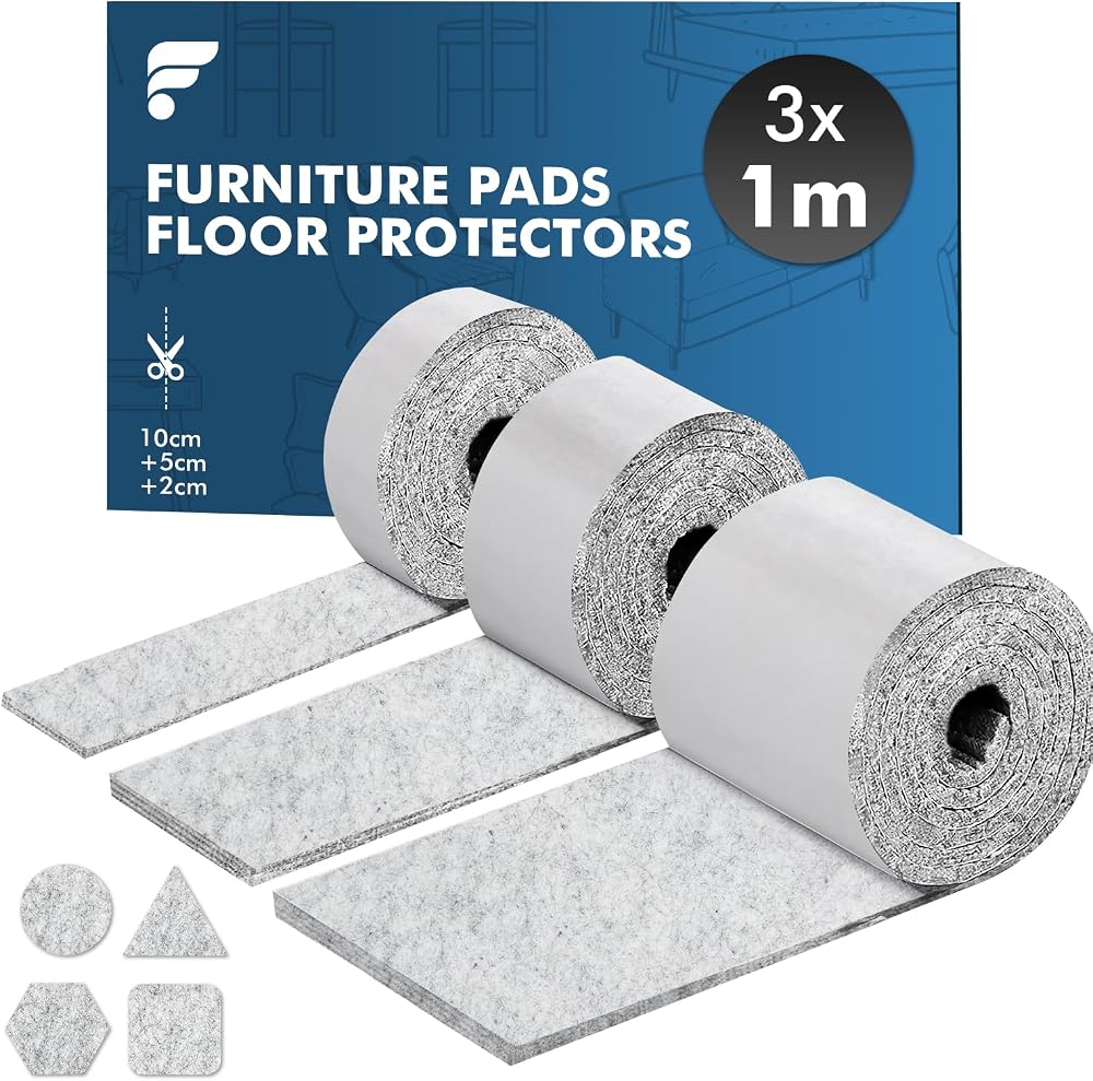 shinfly Furniture Pads Floor Protectors 3 Rolls 100cm x 10cm 5cm 2cm