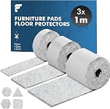 shinfly Furniture Pads Floor Protectors 3 Rolls 100cm x 10cm 5cm 2cm