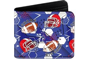 EXXBYELI Boys Wallets Football Leather Wallets Credit Id Card Cash Holder Black Rfid Blocking Zipper Cute Cool Funny Aesthetic Wallets With Coin Pocket Id Window Teen Wallets for Boys Teenager Wallet